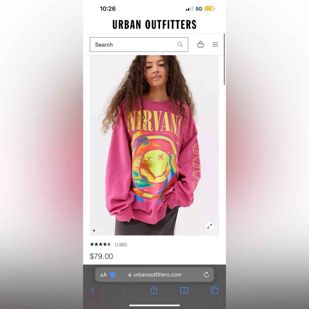 NIRVANA CREWNECK bought at urban outfitters